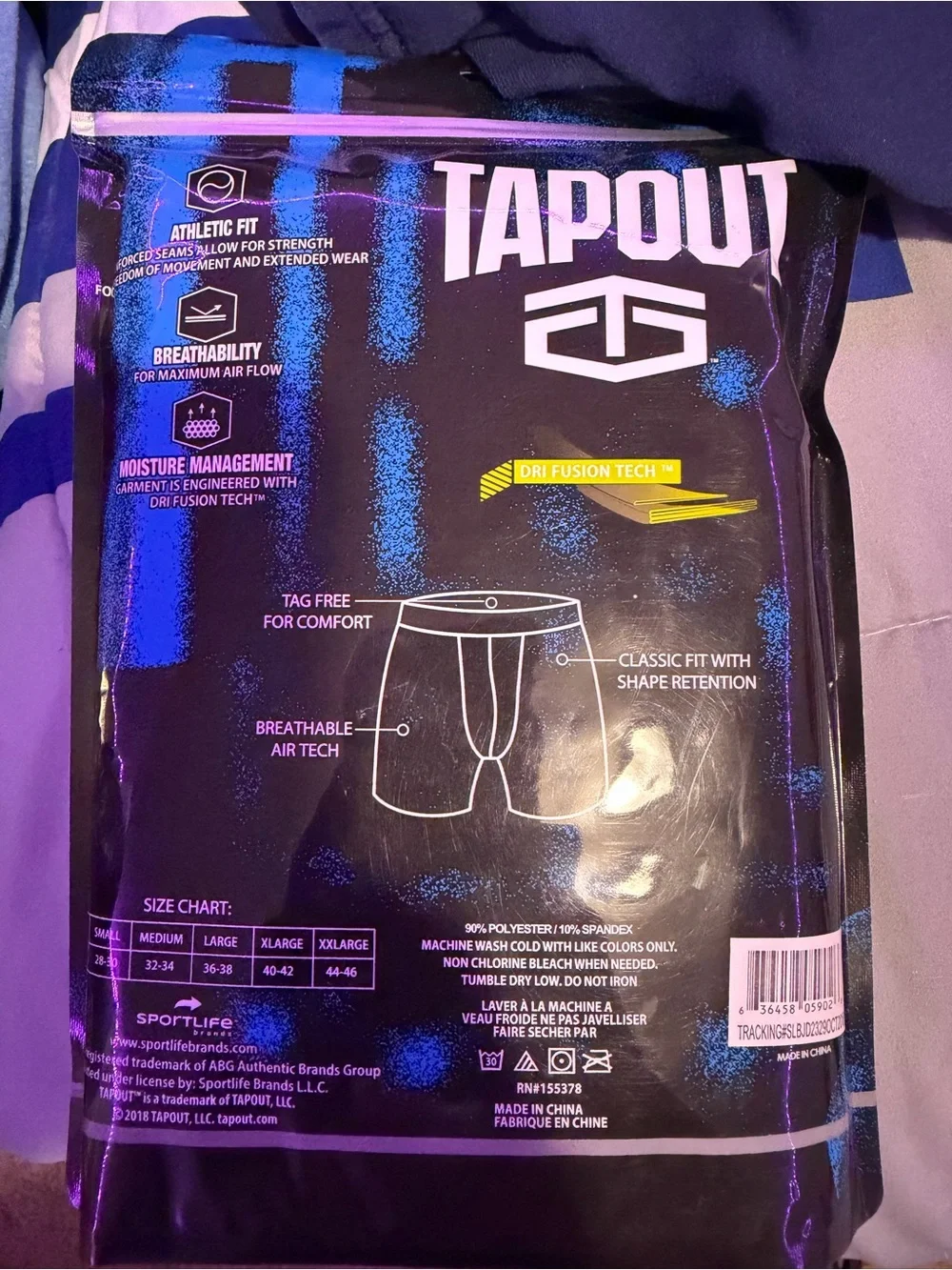Tapout Black Boxer Briefs with Blue Waistband